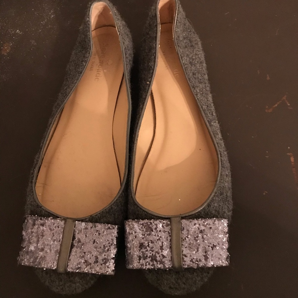 COPY - Kate Spade gray glitter ballet flats